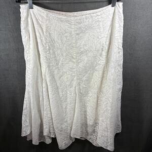 y2k women midi skirt 14 angel fairy white floral flare coquette flowy hanky boho